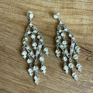 Elegant Silver Chandelier Earrings